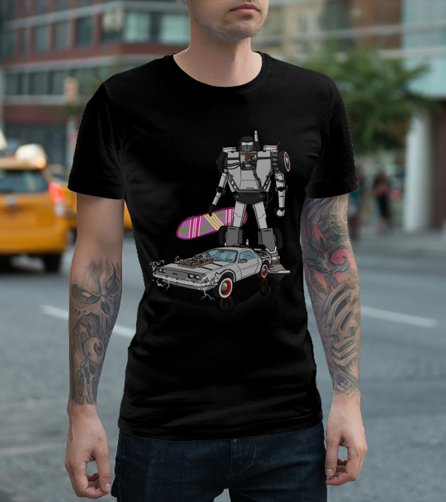 Delorean Back to the Future Hoverboard Transformer Crossover T-Shirt