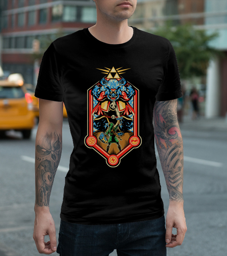 Epic Triforce Of The Gods Showdown With Hero And Monster T-Shirt