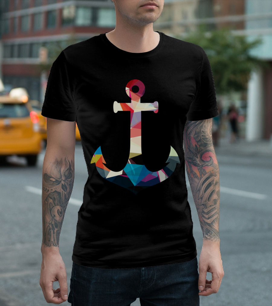 Geo Cut Colorful Anchor T-Shirt