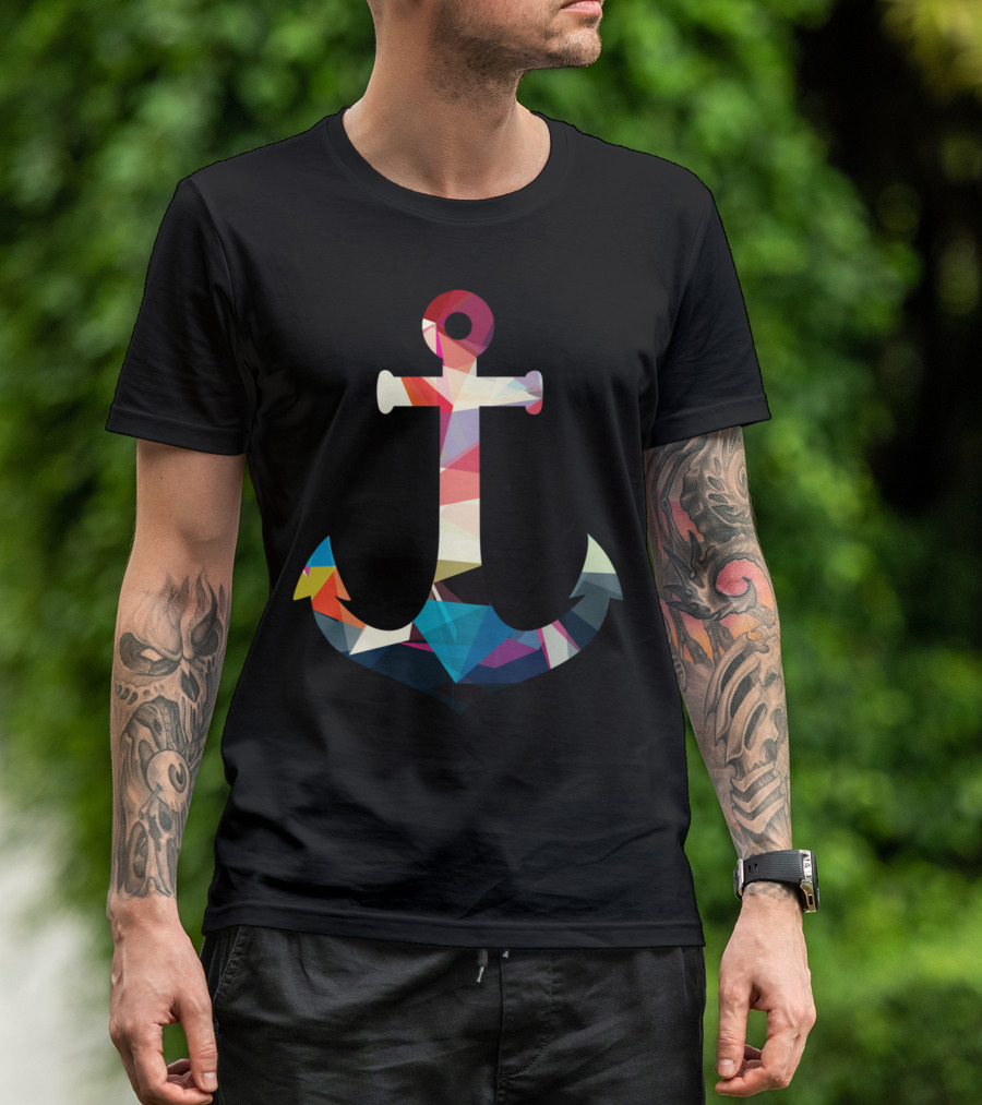 Geo Cut Colorful Anchor T-Shirt
