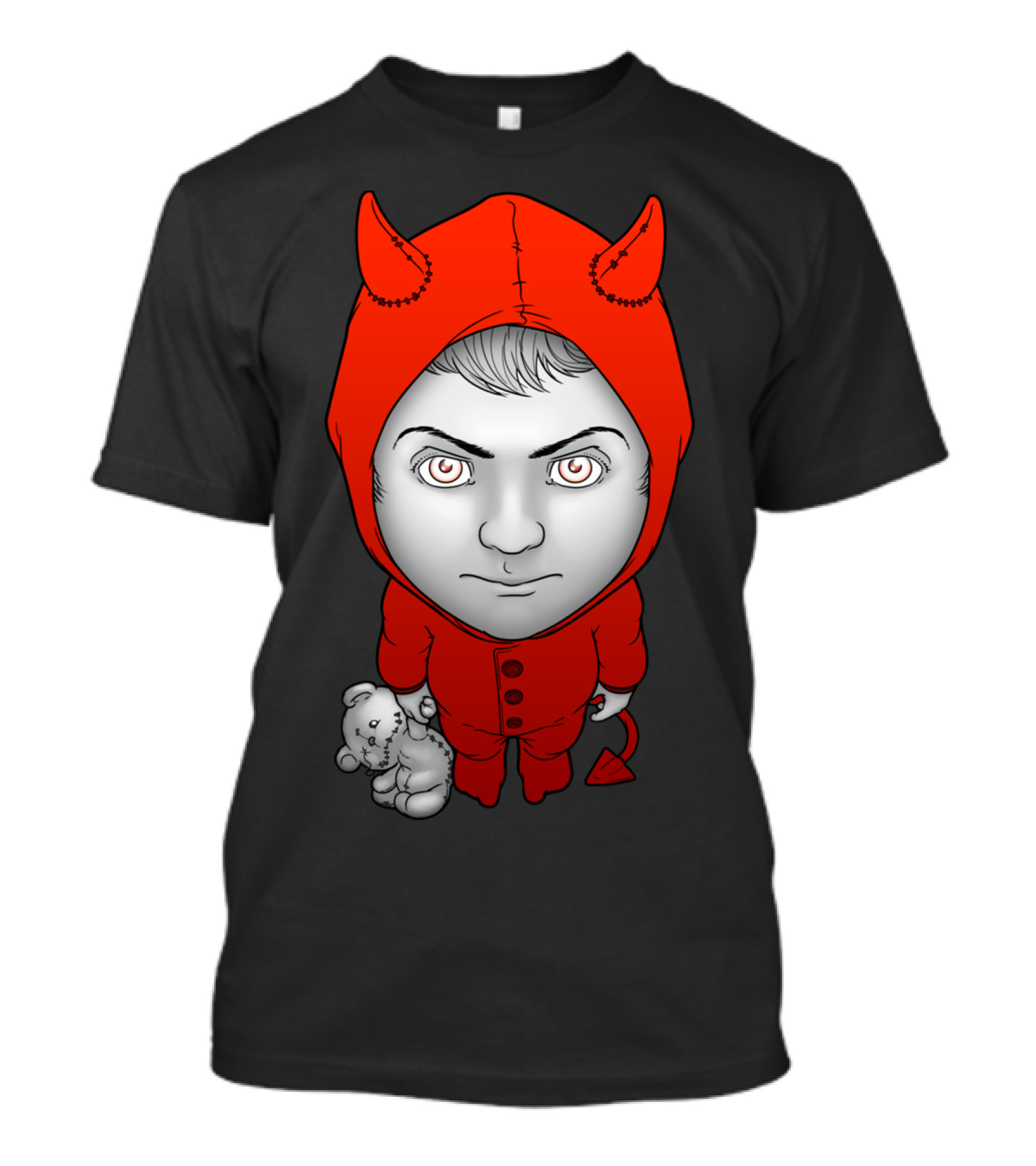 A Litte Devlish Red Horned Costume And Teddy Bear T-Shirt