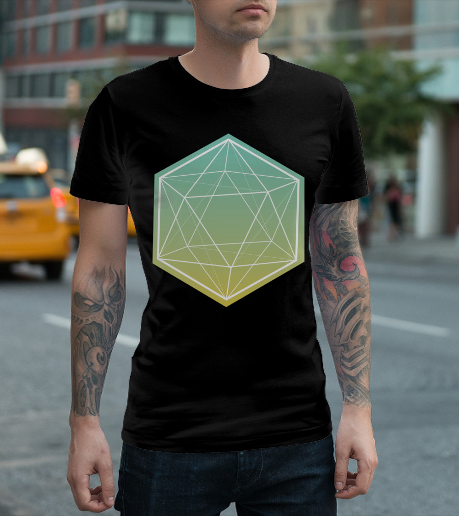 Geo Diamond Lone Hexagonal Gradient Geometry T-Shirt