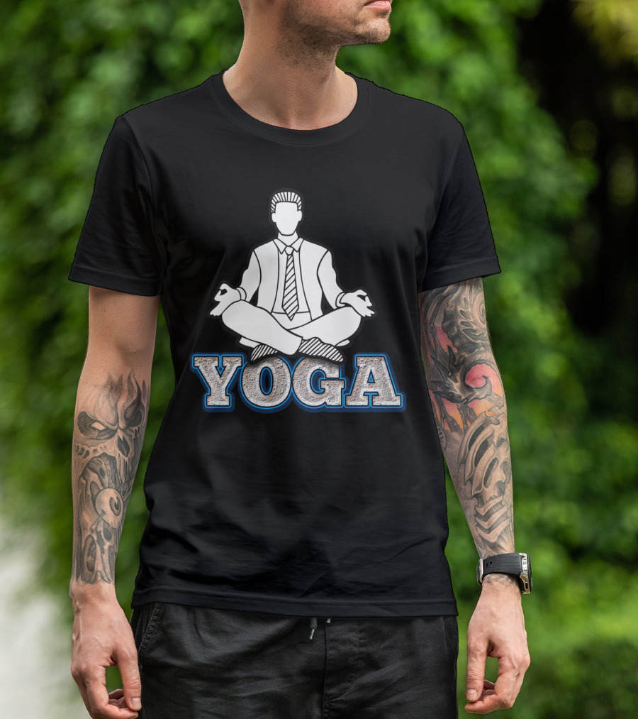 Businessman Posing Yoga Sketch T-Shirt
