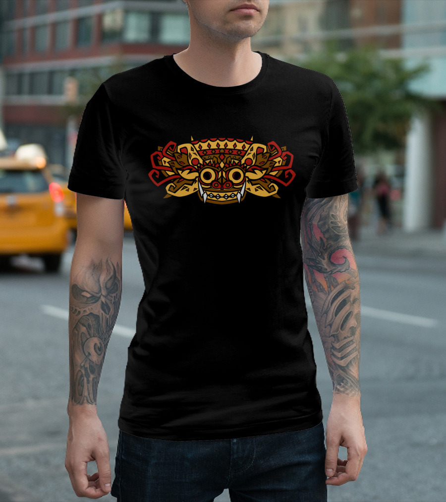 Barong Mythical Balinese Creature Mask T-Shirt
