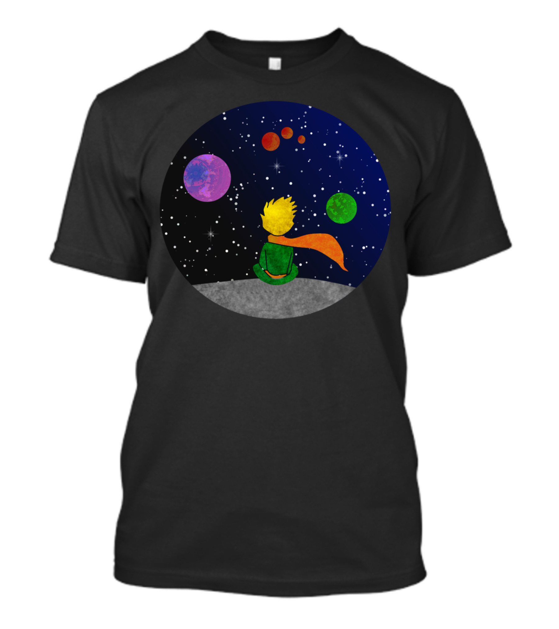 A Little Lost Prince With Planets And Stars T-Shirt