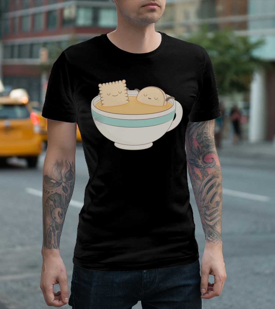 Loosen Up A Little: Relaxing Biscuit And Tea Cup T-Shirt