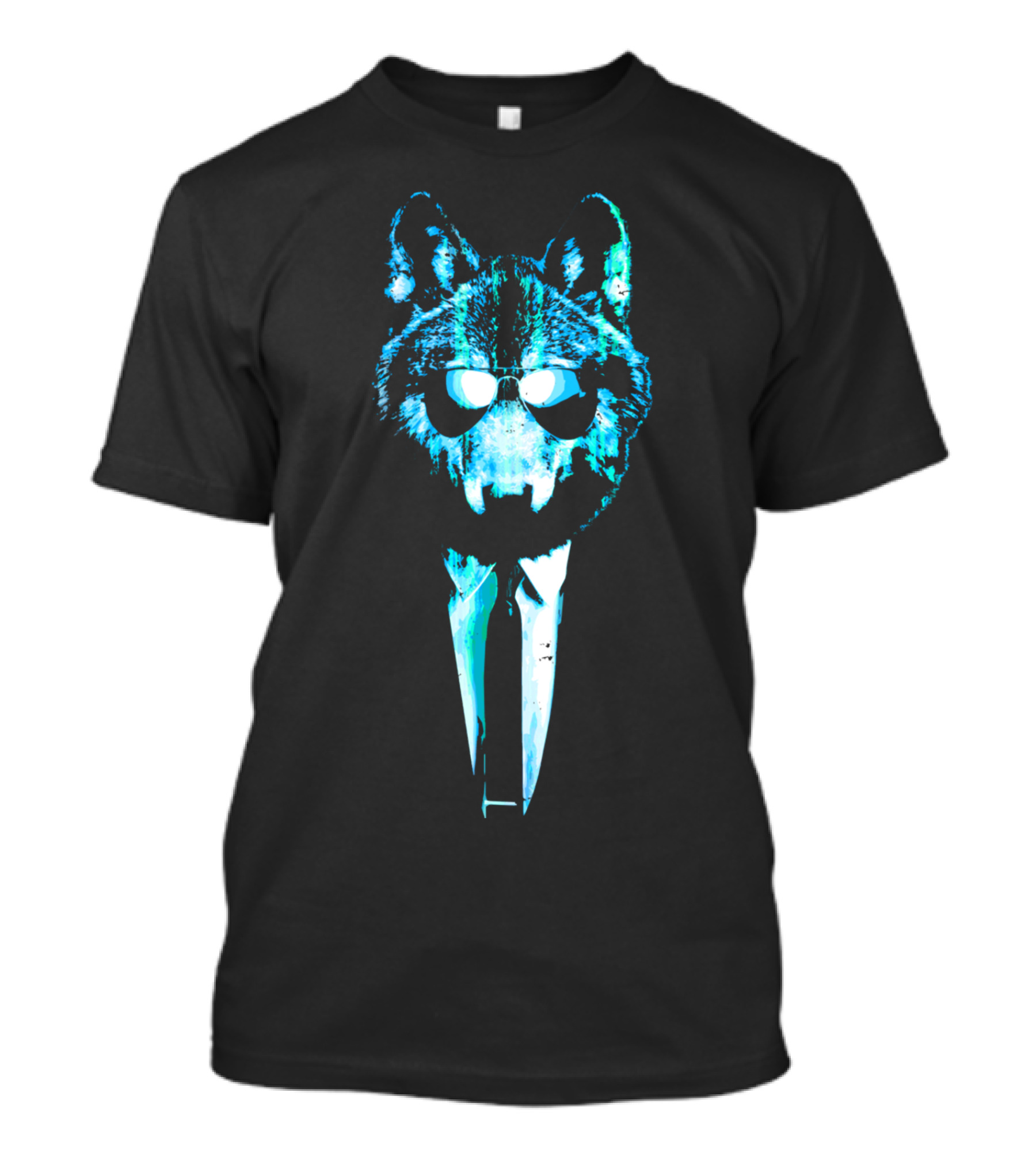 Super Chill Ice Wolf Cool Sunglasses Black Suit Stunning T-Shirt