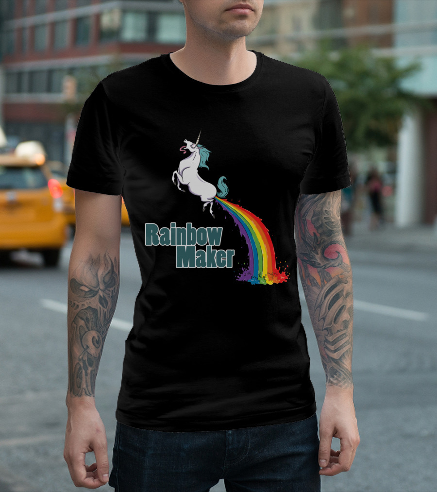 Unicorn Rainbow Maker With Colorful Trail T-Shirt