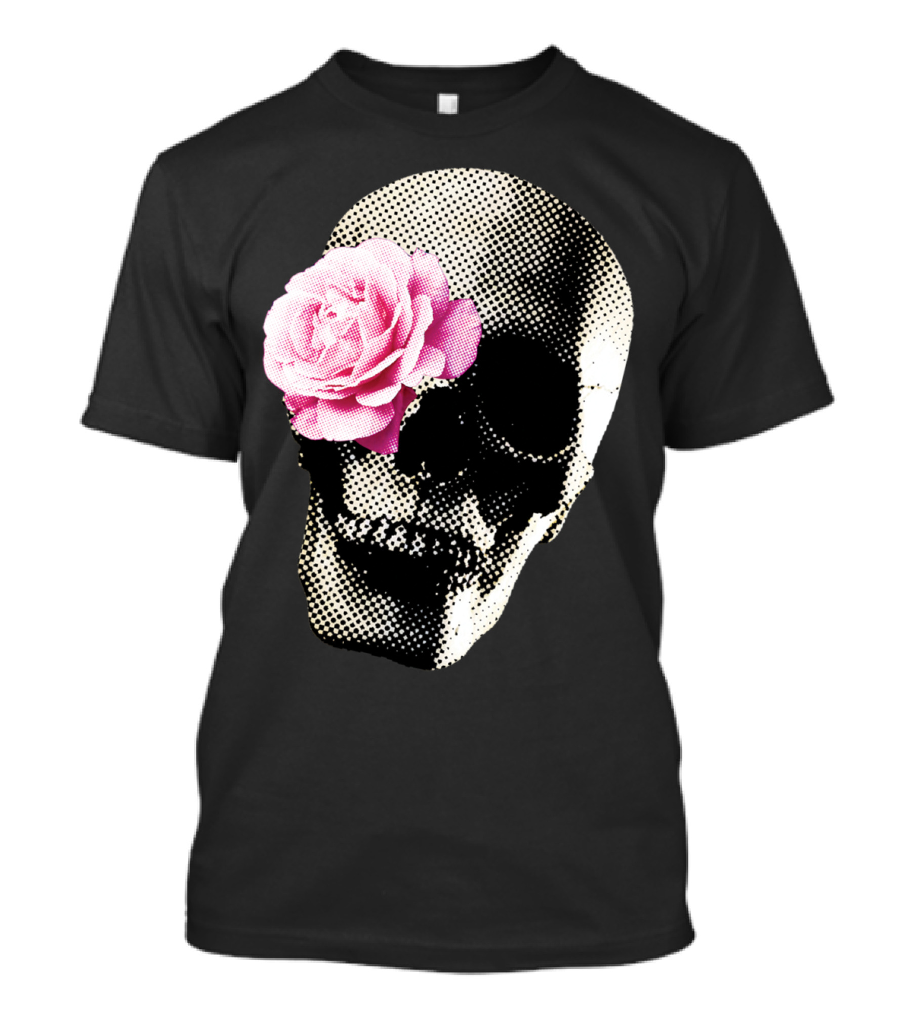 Flower Skull Rose Monochrome Aesthetic T-Shirt