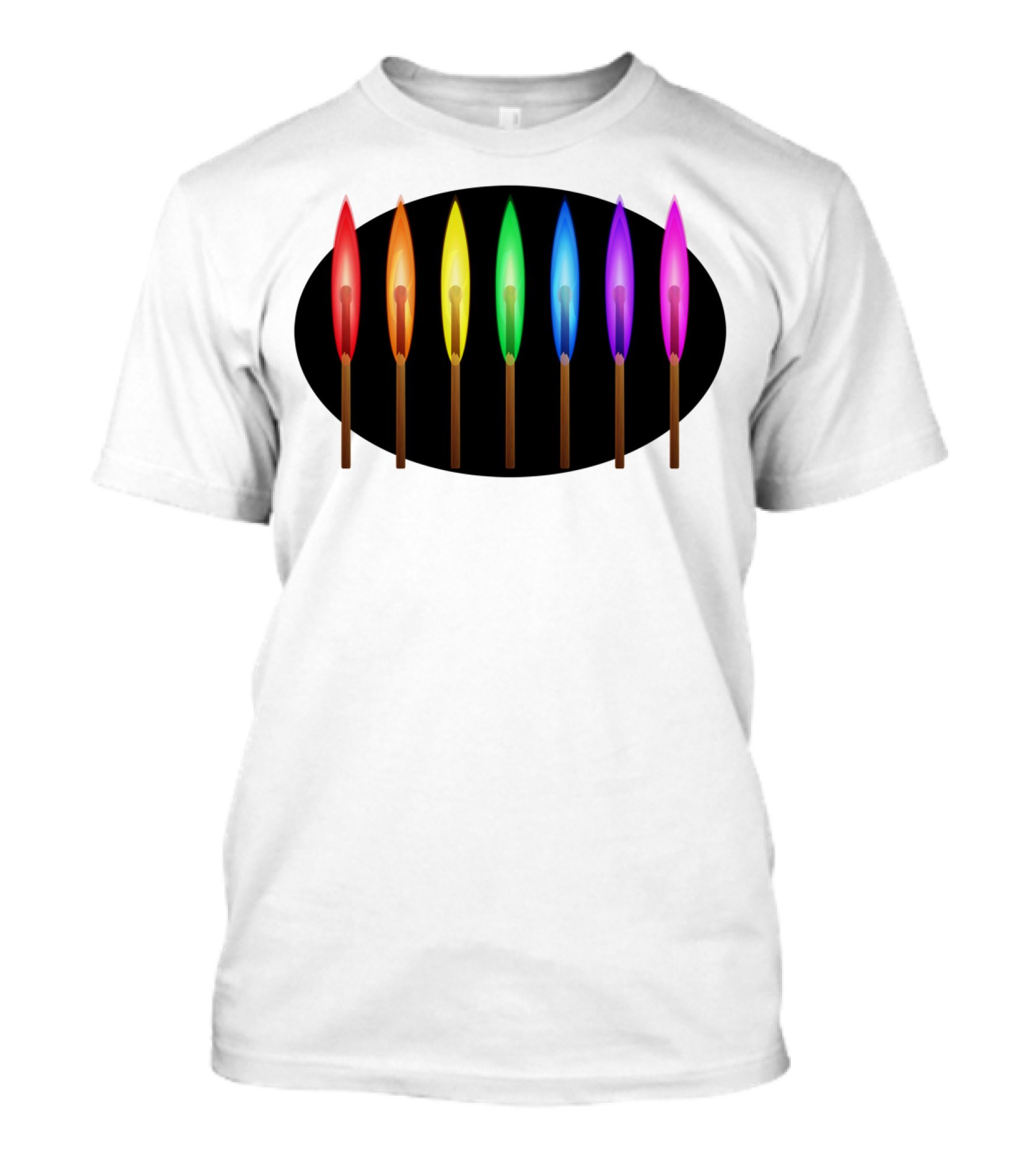Rainbow Matches Colorful Sticks Spectrum Flame Quartet T-Shirt