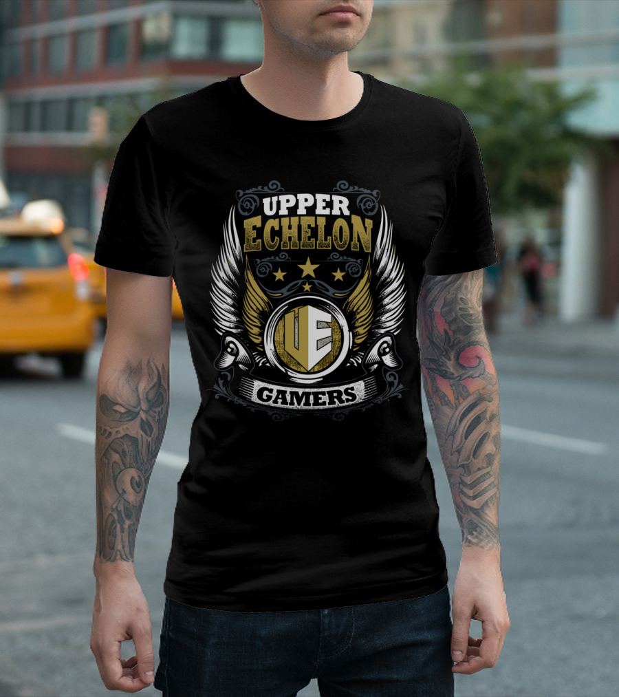 Upper Echelon Gamers Gold Wings Crest T-Shirt