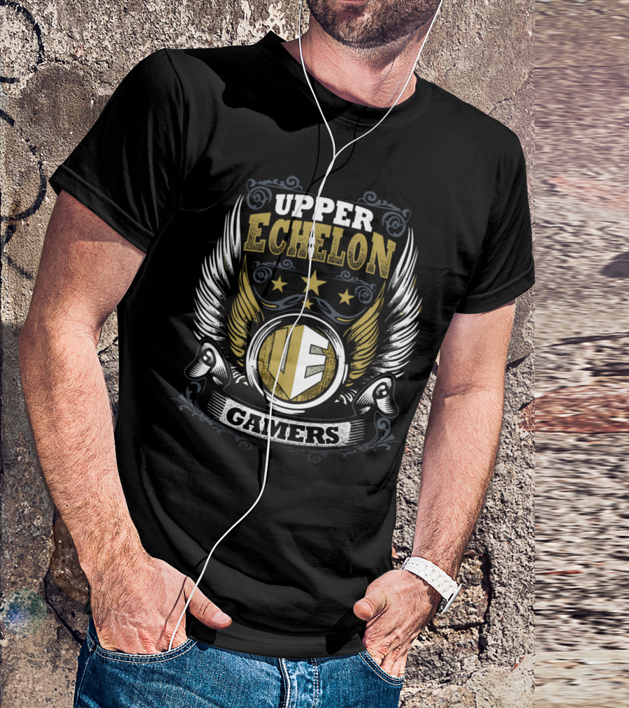 Upper Echelon Gamers Gold Wings Crest T-Shirt