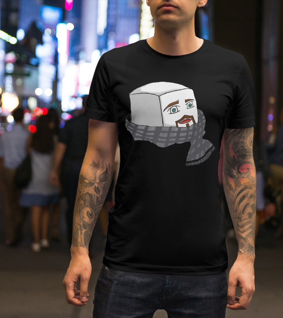 Hipster Tofu With Beard And Scarf T-Shirt