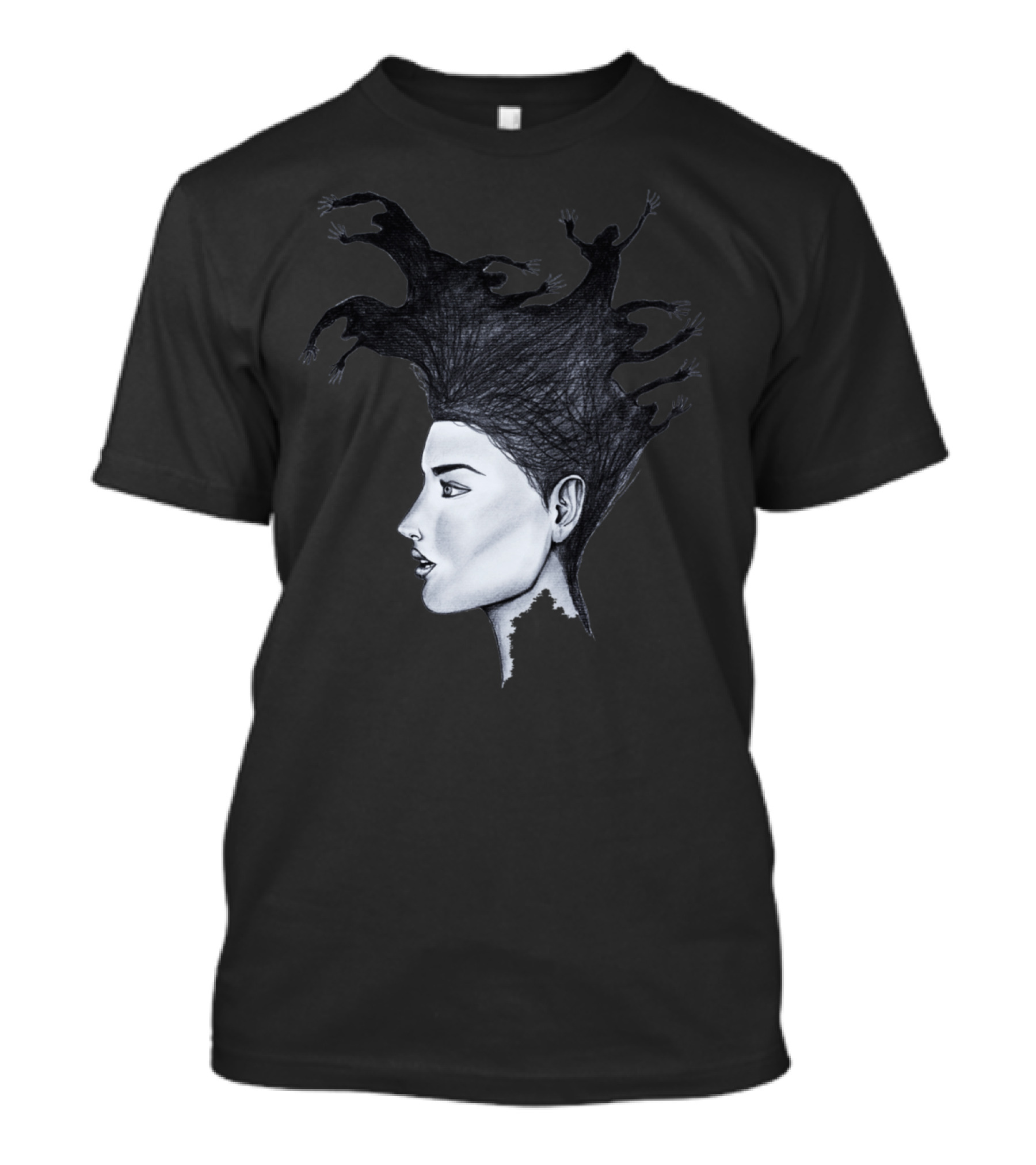 Demons In My Head Surreal Faces Hair Transformation T-Shirt