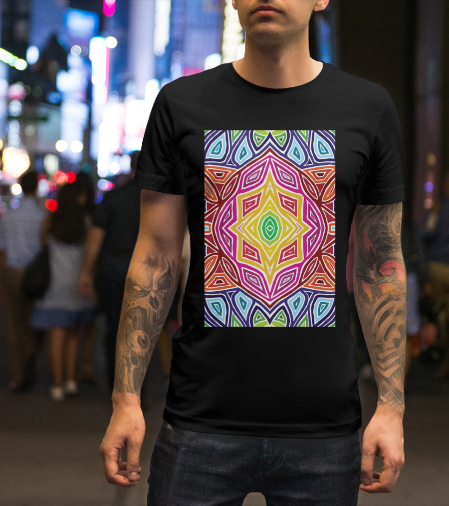 Rainbow Rose Kaleidoscope T-Shirt