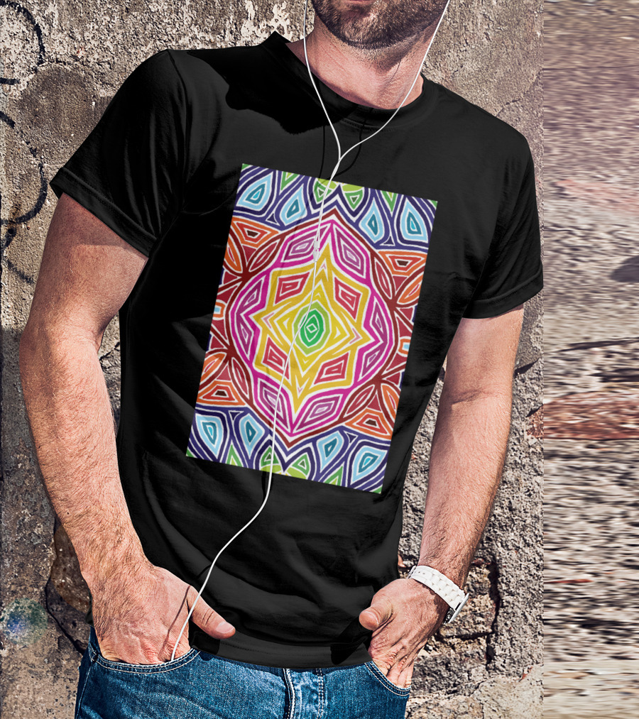 Rainbow Rose Kaleidoscope T-Shirt