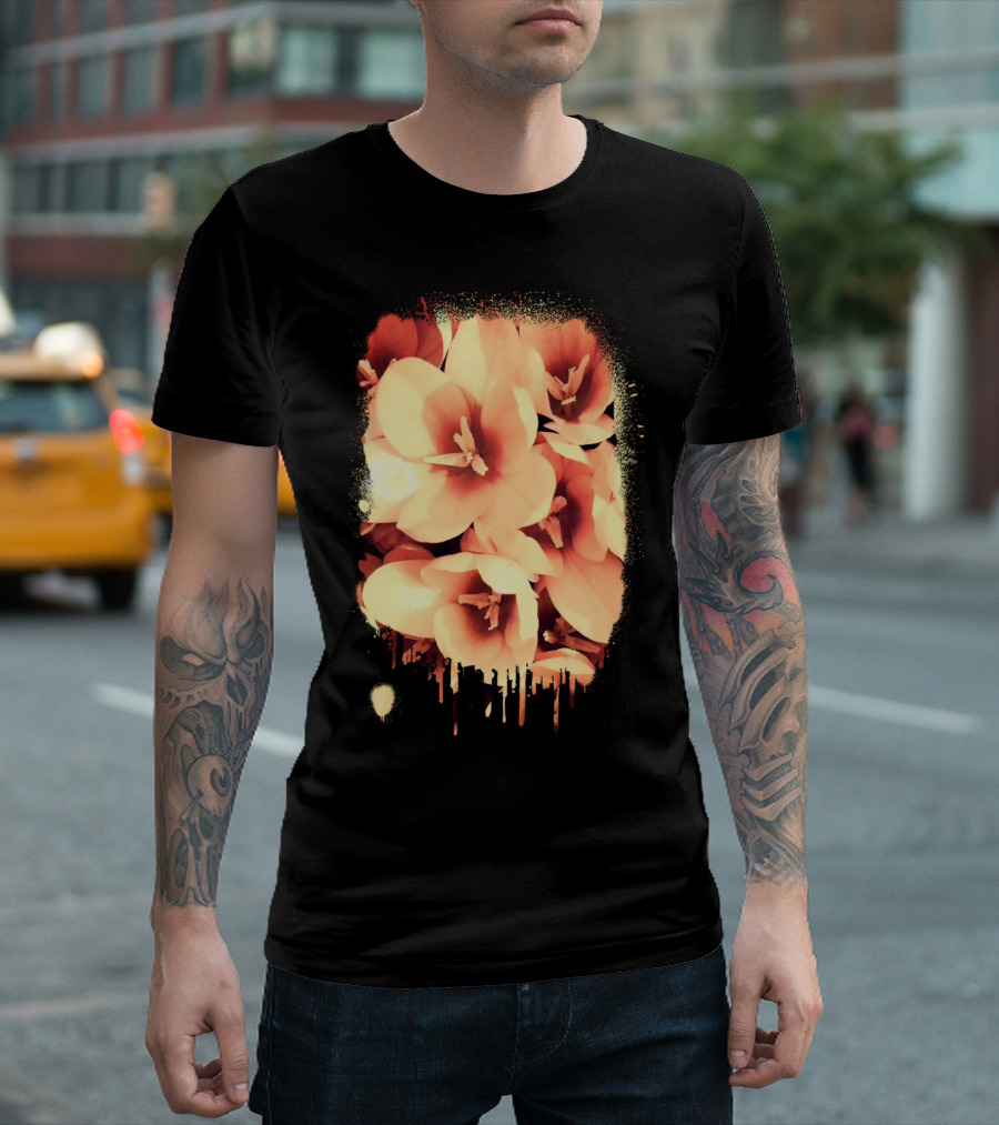 Flowers In The Garden Blooming Elegance Dripping Aesthetic T-Shirt