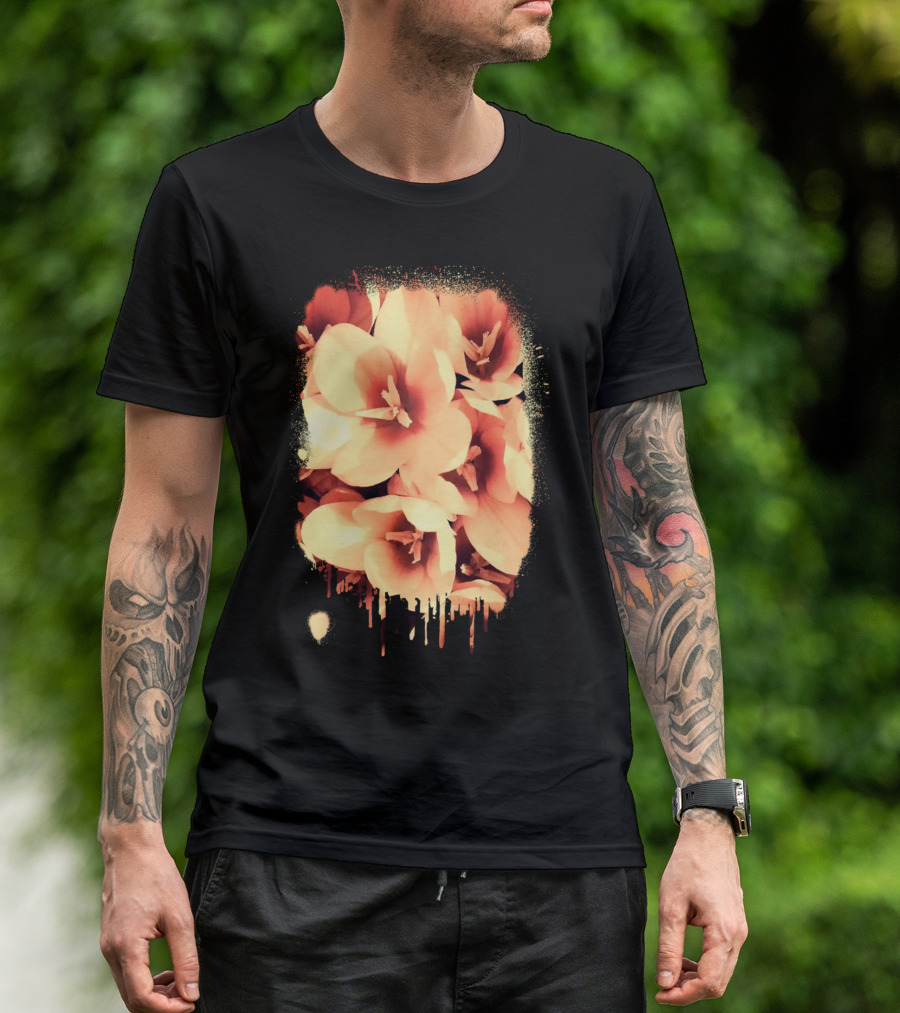 Flowers In The Garden Blooming Elegance Dripping Aesthetic T-Shirt