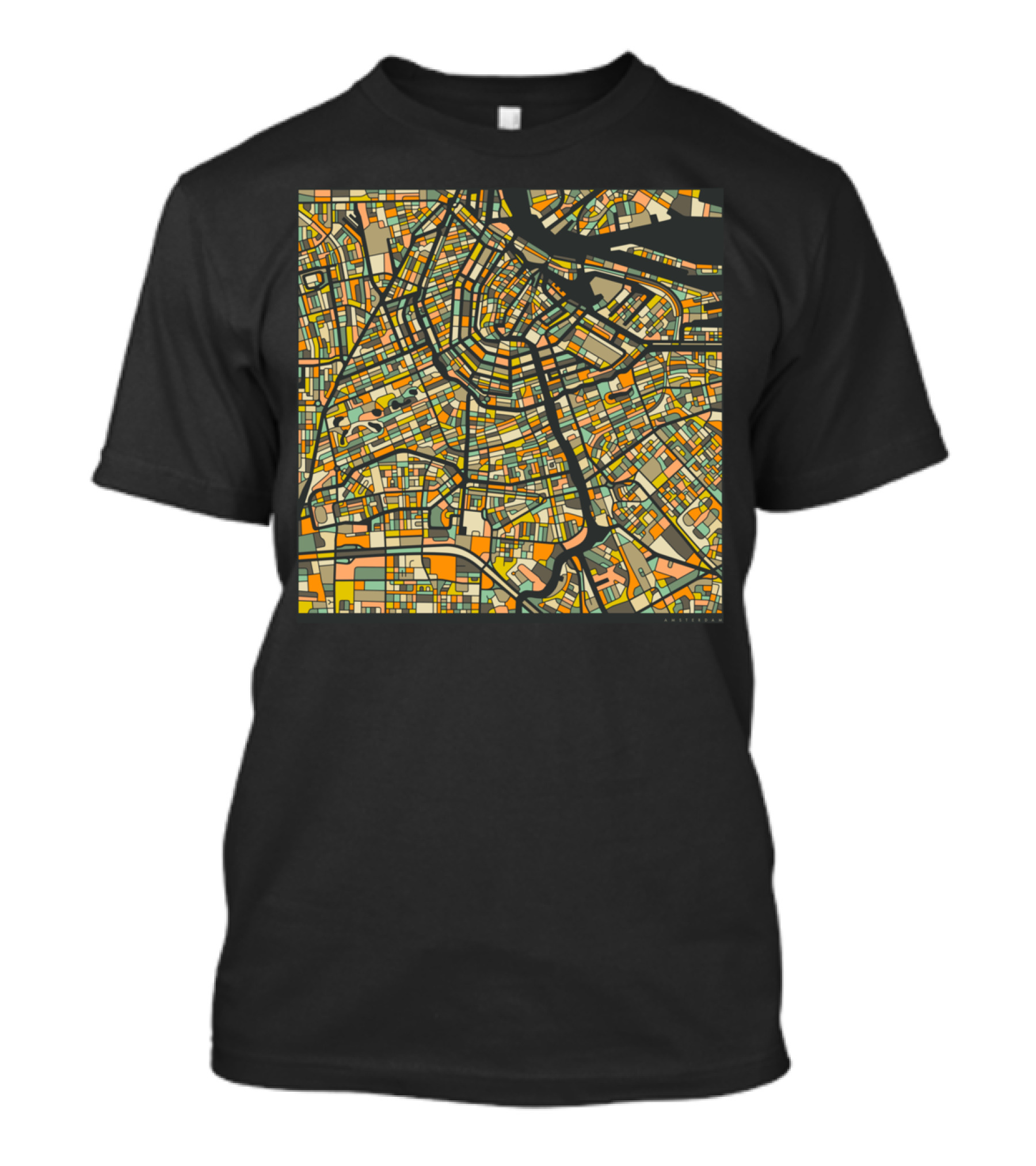 AMSTERDAM MAP COLORFUL CITY STREET LAYOUT T-Shirt