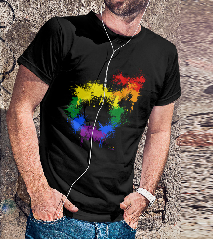 Rainbow Paint Splatter DdZ T-Shirt