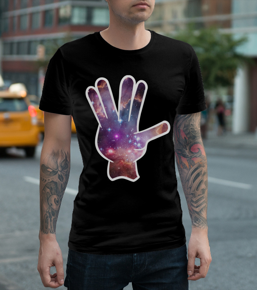 Nebula Vulcan Salute Star Trek Space Galaxy T-Shirt