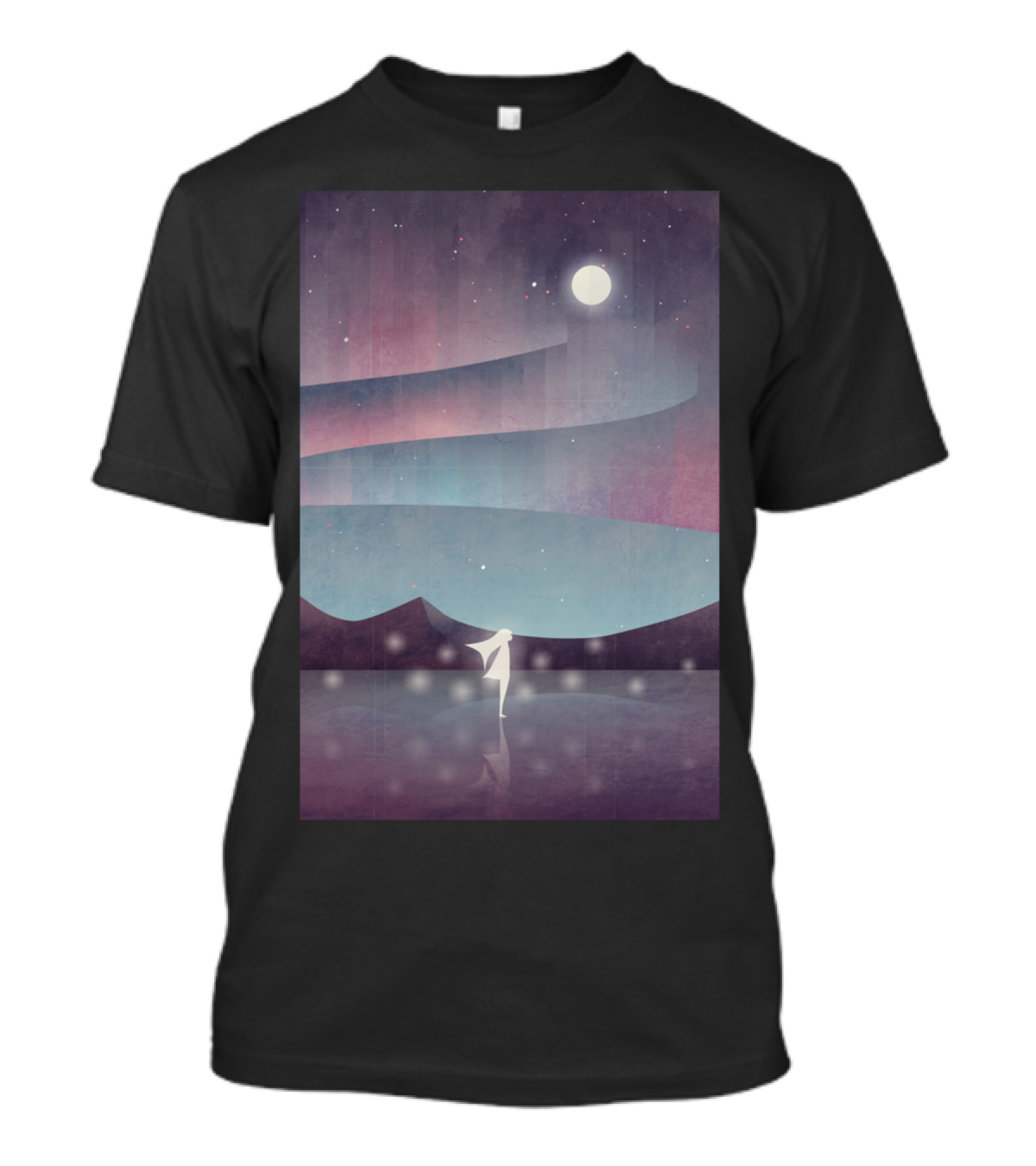 Descendant Of The Northern Lights Under Moonlit Aurora Skies T-Shirt