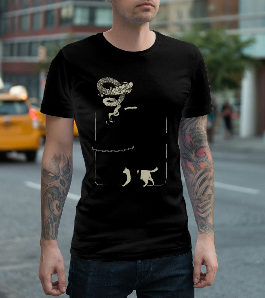 A Moment Of Zen Woman At Table With Tea Dragon Smoke T-Shirt