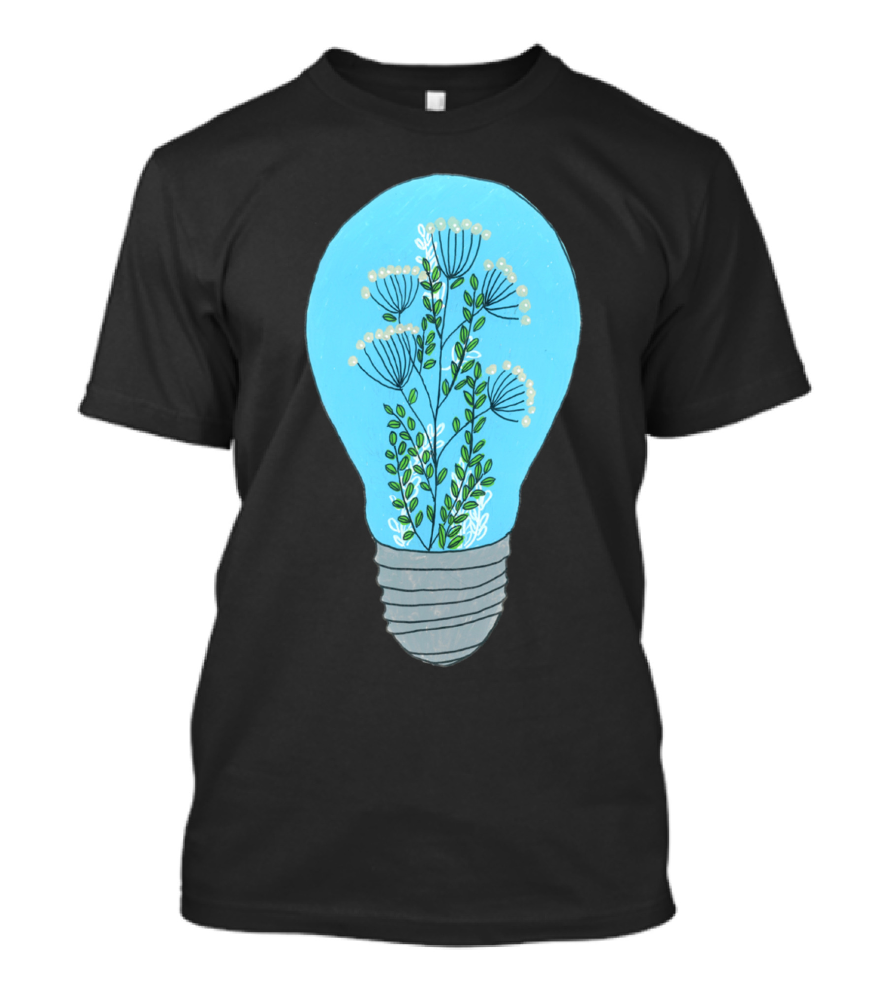 Eternal Terrarium Light Bulb With Floral Greenery Inside T-Shirt