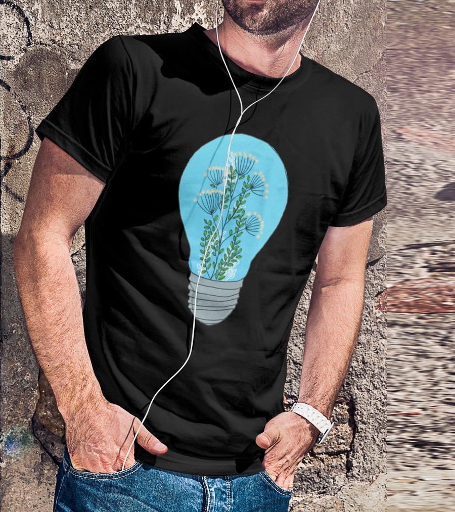 Eternal Terrarium Light Bulb With Floral Greenery Inside T-Shirt