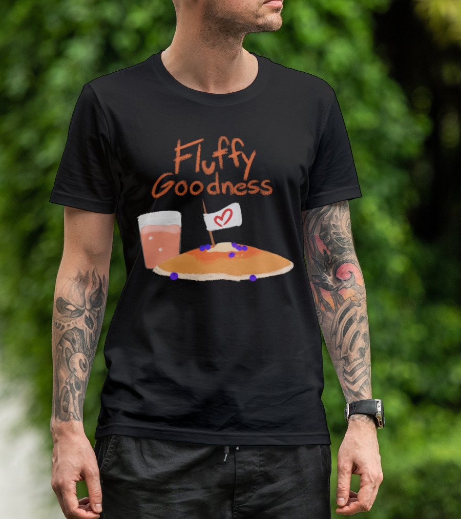 Fluffy Goodness Pancake With Heart Flag And Drink T-Shirt