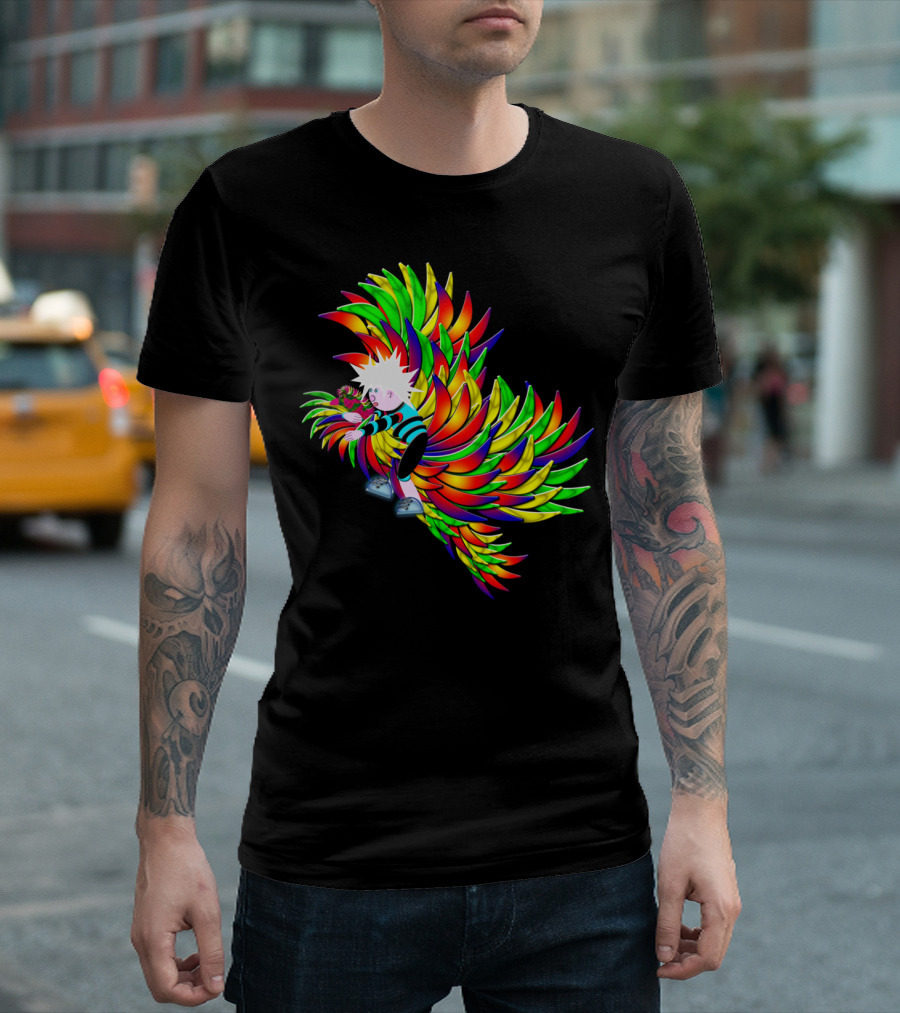 Neon Bird And The Colorful Wings Creature T-Shirt