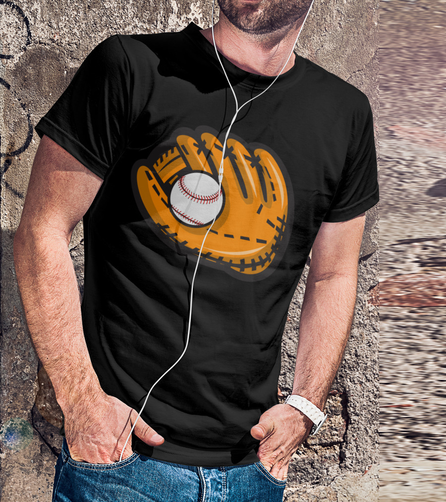 Baseball Mitt Catching Ball T-Shirt