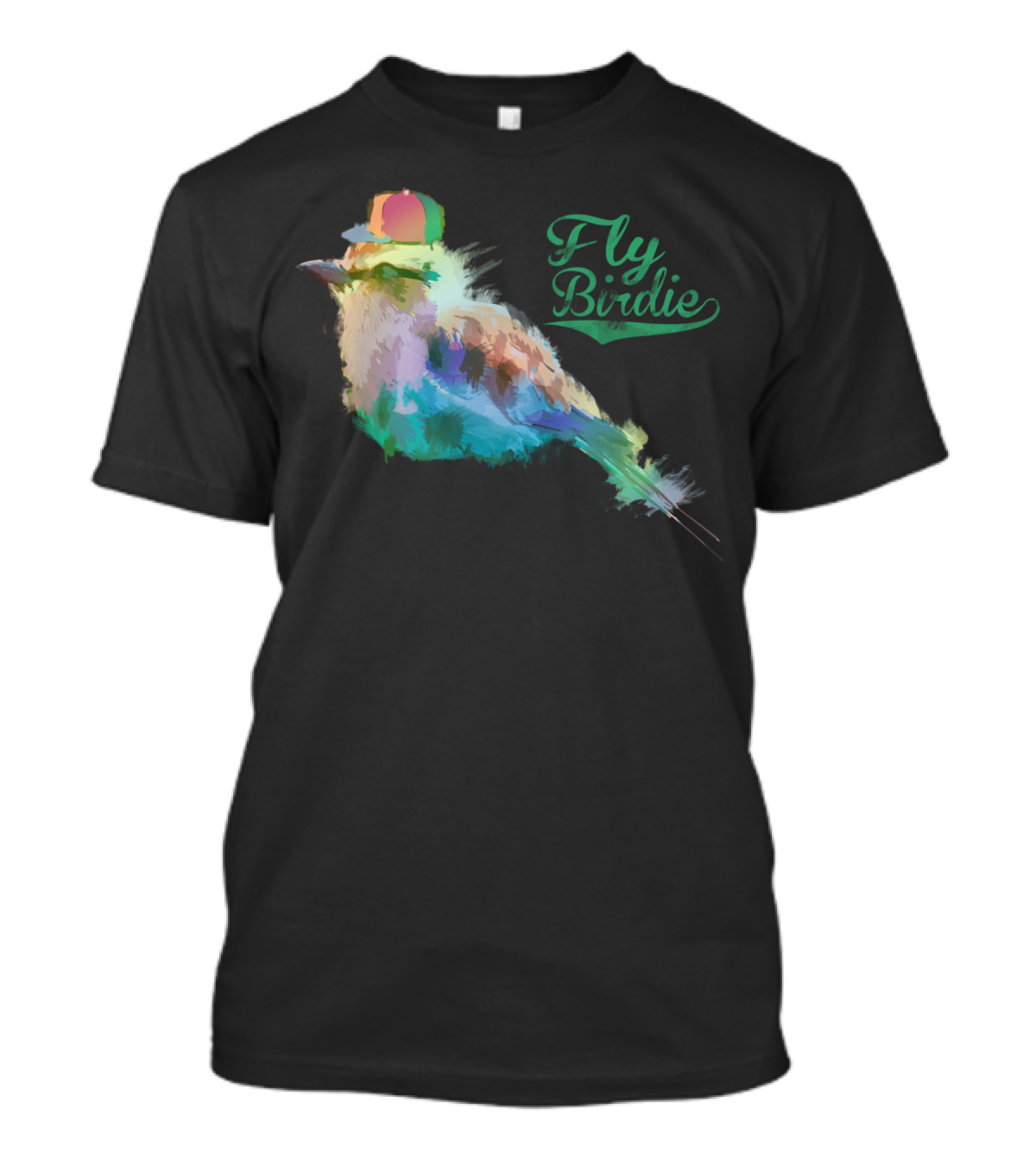 Fly Birdie Colorful Watercolor T-Shirt