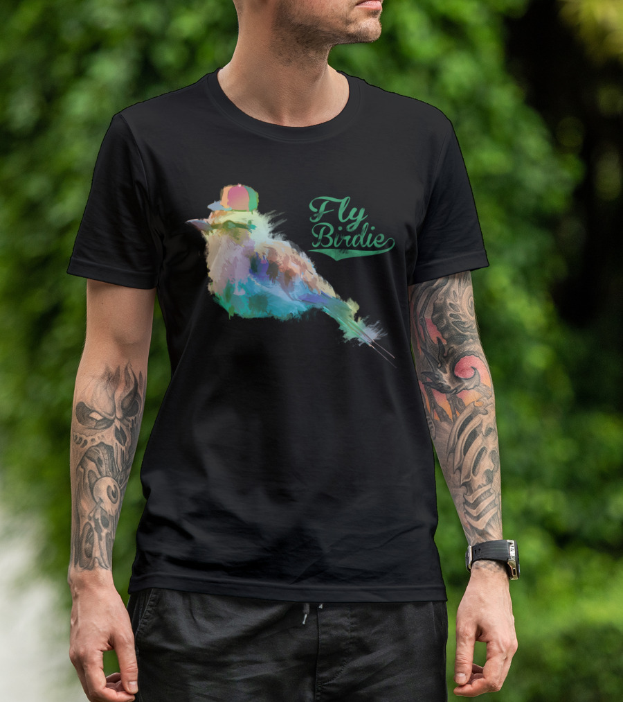 Fly Birdie Colorful Watercolor T-Shirt