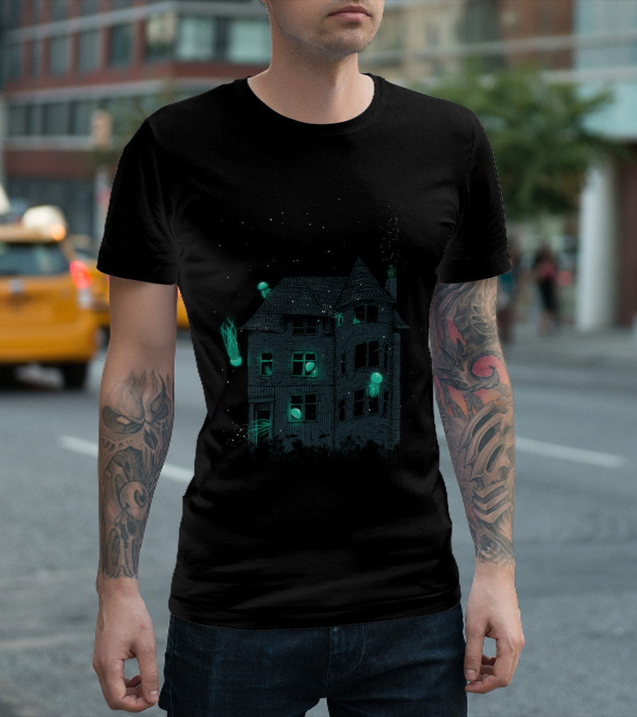 A New Home With Glowing Jellyfish And Starry Night Sky T-Shirt