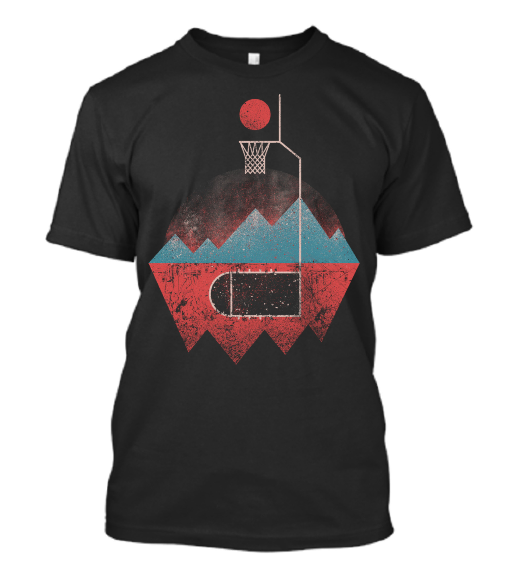 A New Hoop Mountain Landscape Basketball Court T-Shirt