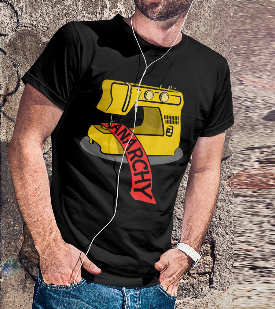 Anarchy Sewing Machine Red Banner Creativity T-Shirt