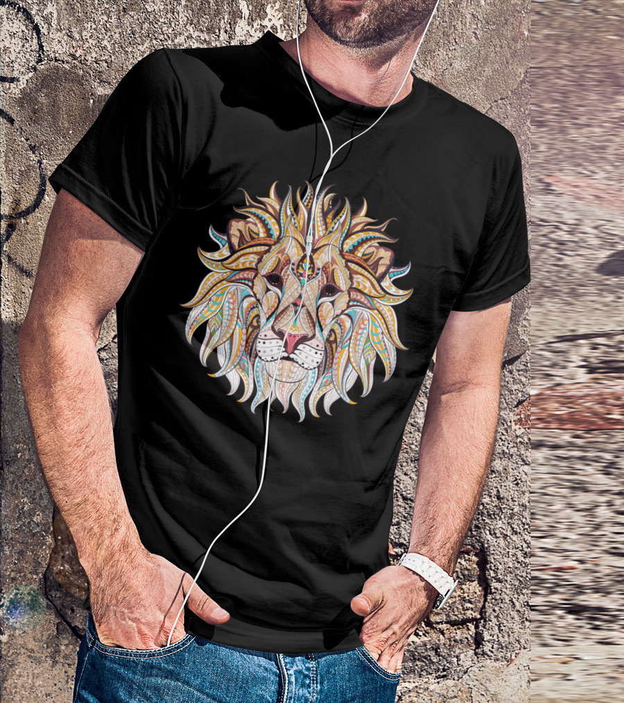 Intricate Ethnic Lion Mandala T-Shirt