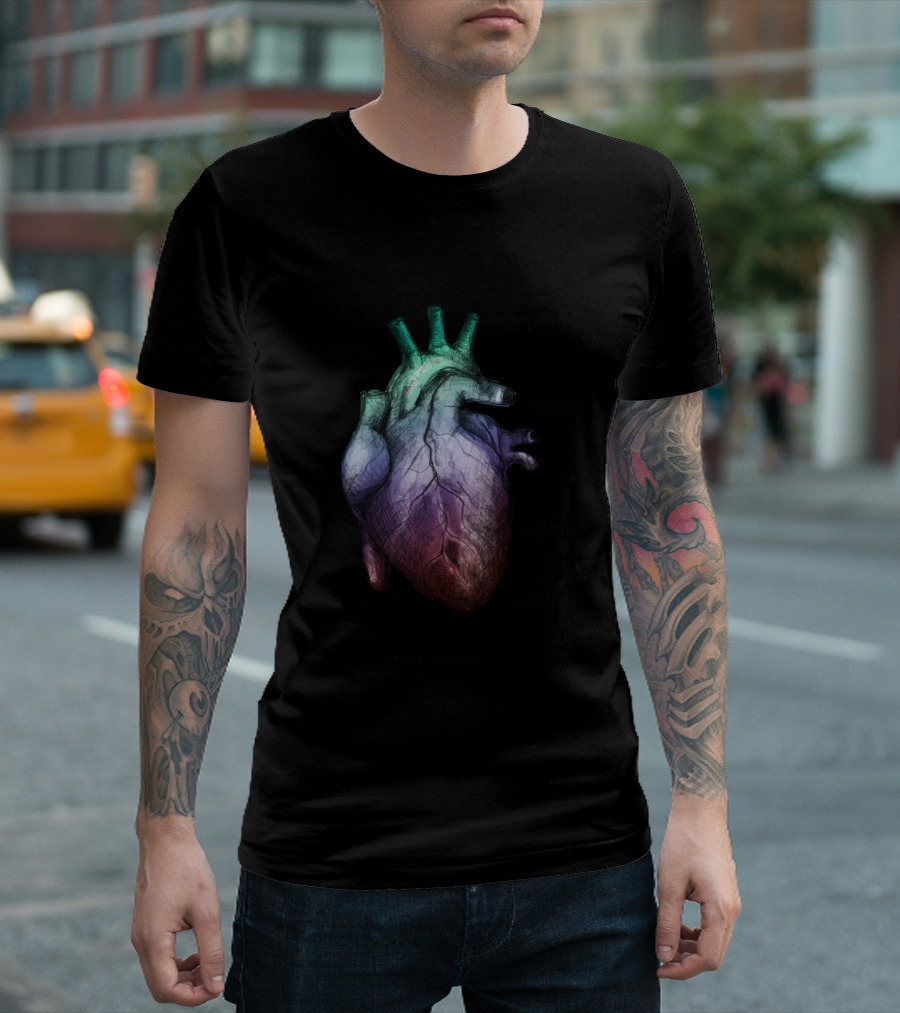 Anatomical Heart Illustration Aorta Pulmonary Artery Vena Cava Ventricle Atrium T-Shirt
