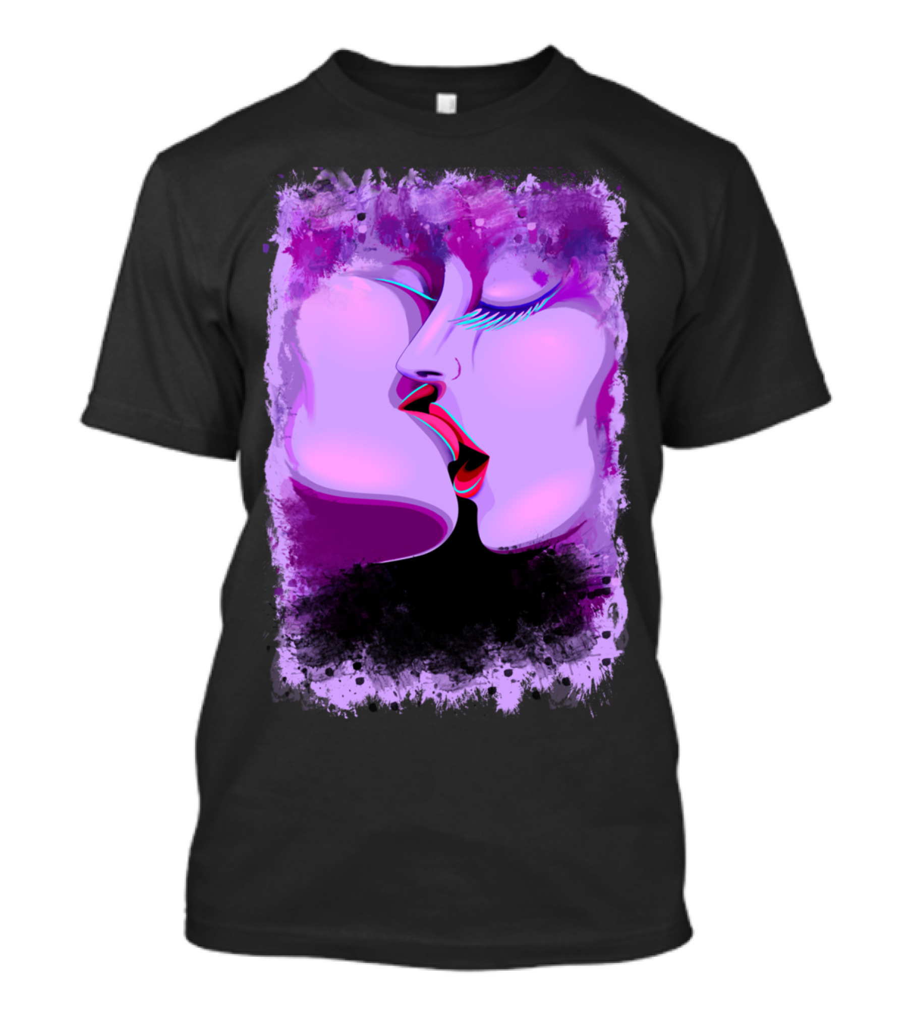 Lovers Kiss Ultraviolet Passionate Romance T-Shirt