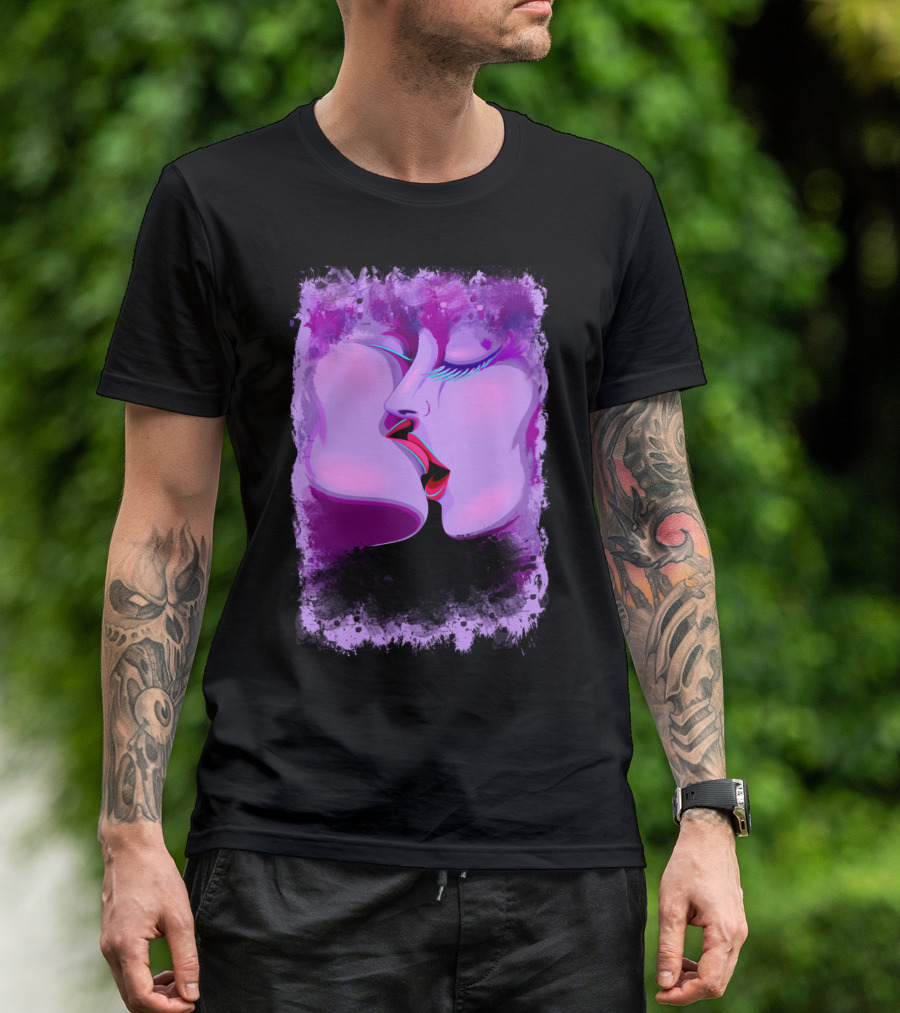 Lovers Kiss Ultraviolet Passionate Romance T-Shirt
