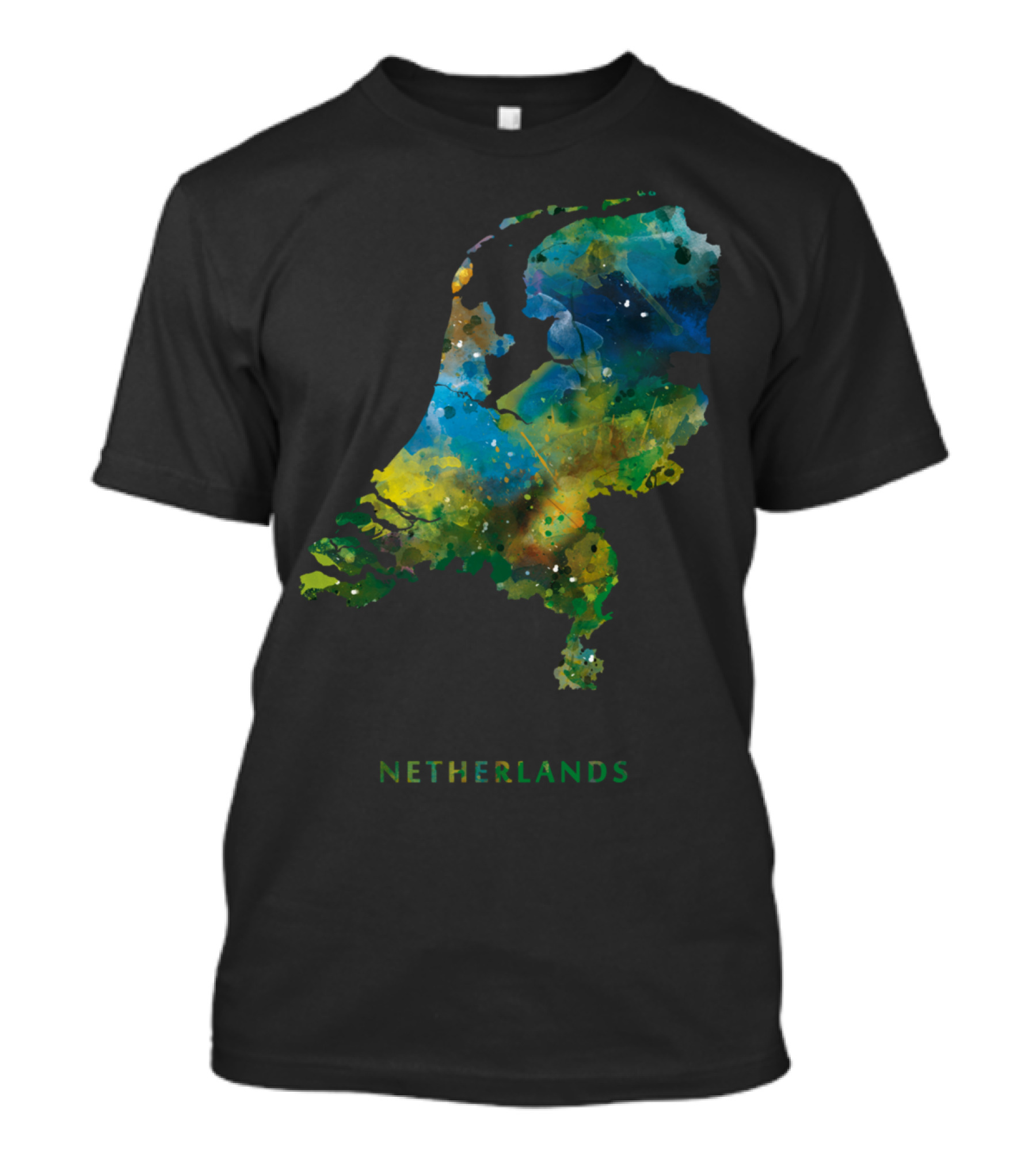 Netherlands Colorful Artistic Map T-Shirt