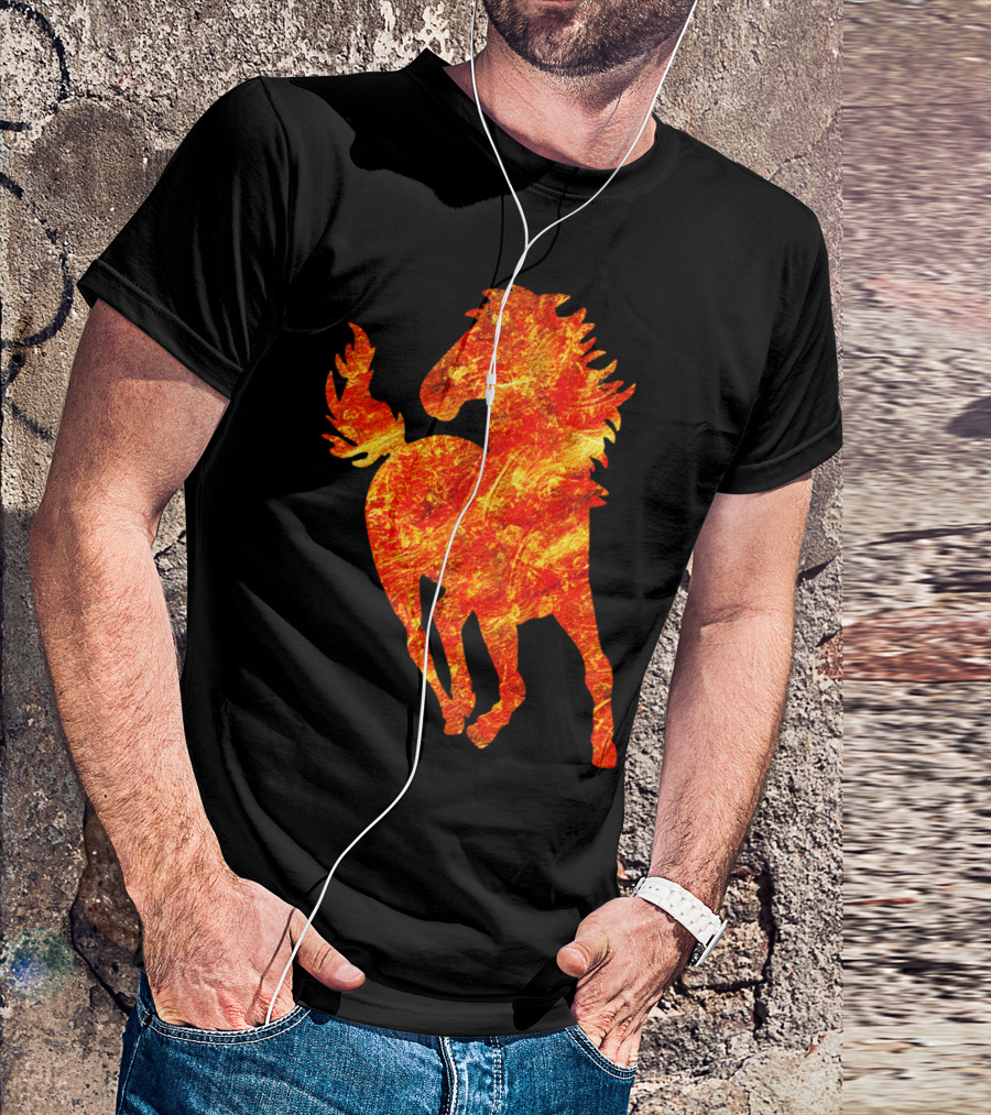 Horse Golden Texture Majestic Fiery T-Shirt