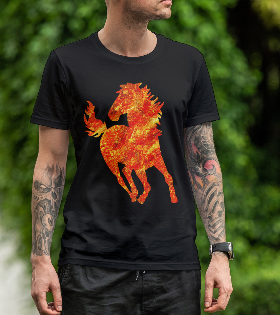 Horse Golden Texture Majestic Fiery T-Shirt