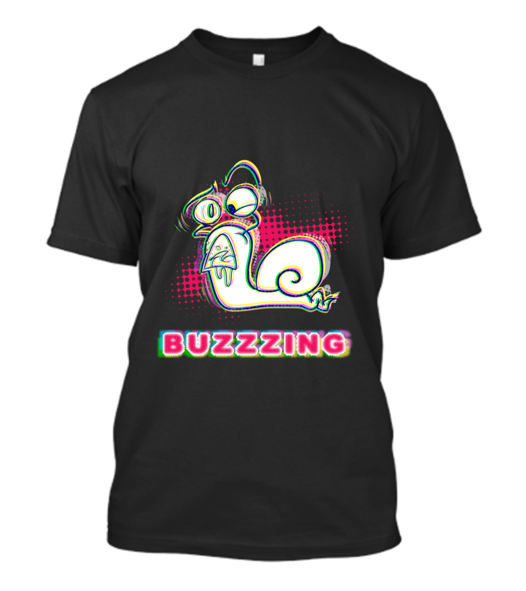 BUZZZING Retro Cartoon Vibe With Glitch Effect T-Shirt
