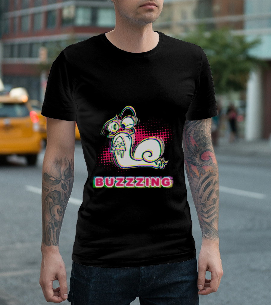 BUZZZING Retro Cartoon Vibe With Glitch Effect T-Shirt