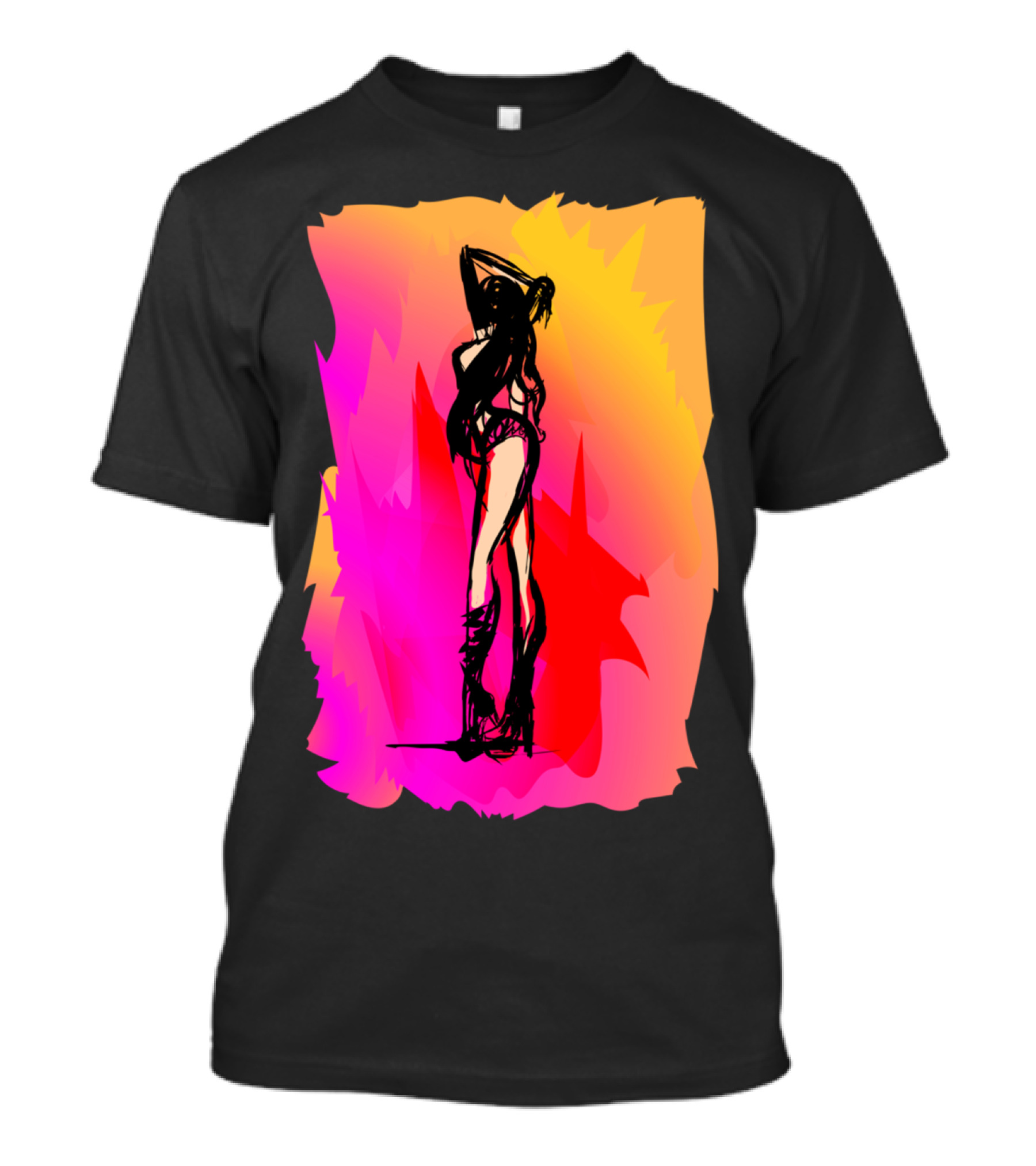 Evening Heat Dance Floor Silhouette On Vibrant Background T-Shirt