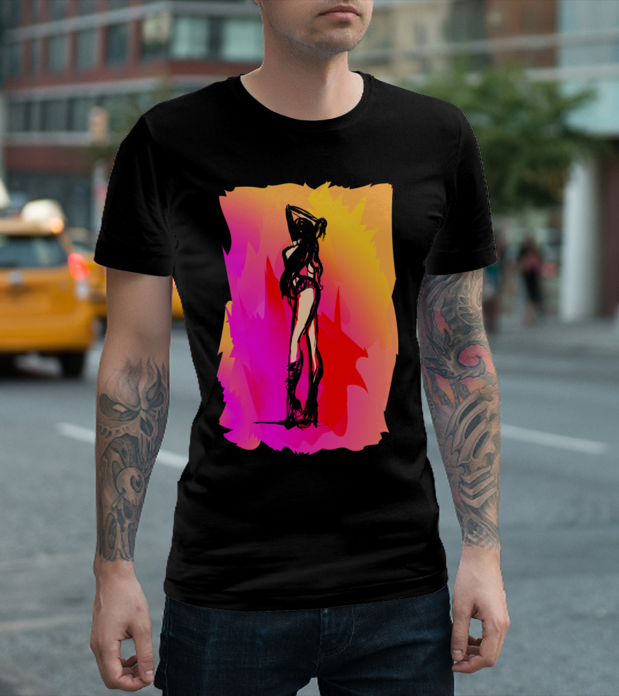 Evening Heat Dance Floor Silhouette On Vibrant Background T-Shirt