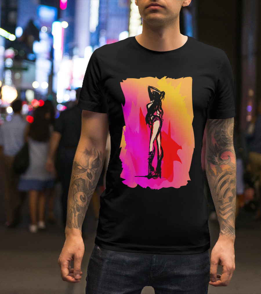 Evening Heat Dance Floor Silhouette On Vibrant Background T-Shirt