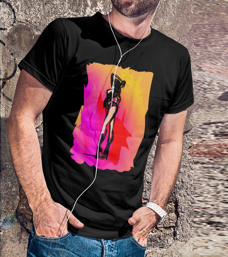 Evening Heat Dance Floor Silhouette On Vibrant Background T-Shirt